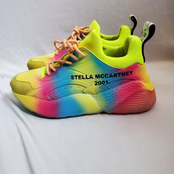 Stella McCartney Eclypse Printed Faux Leather Suede Exaggerated sole sneaker. - Picture 5 of 11